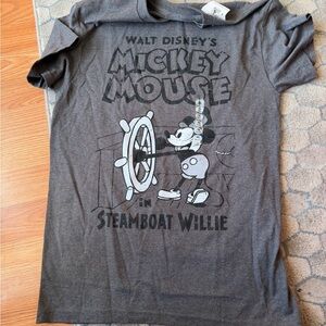 Disney Mickey Mouse Steamboat Willie adult T-Shirt - Charcoal